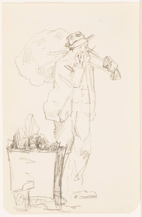 Man Carrying Sack over Shoulder (Sketch Page)
