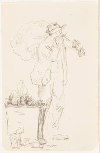 Man Carrying Sack over Shoulder (Sketch Page)