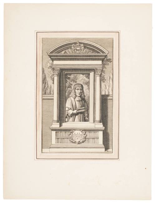 Anthony Wood holding a copy of his "Athenae Oxonienses"