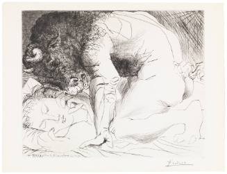 Minotaur Caressing a Sleeping Girl (Minotaur caressant une dormeuse)