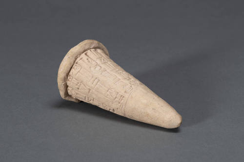 Foundation Cone of Gudea, Sumerian Ruler of Lagash, Recording a Temple Building