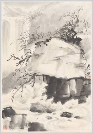 Waves under Rocky Cliff