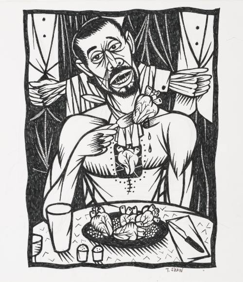 Study for Self Portrait: Eating the Heart out of Isms and Schisms