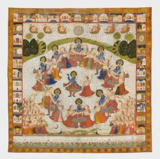 Pichhvai of the Rasa Lila for Sharad Purnima (Autumnal Full Moon Dance)