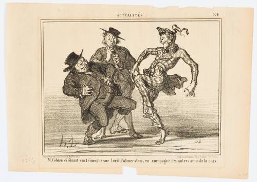 Mr. Cobden celebrates his triumph over lord Patterson with other friends of peace (M. Cobden célébrant son triomphe sur lord Patterson, en compagnie des autres amis de la paix)