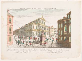Destruction of the Royal Statue in New York ( La Destruction de la Statuë royale a Nouvelle Yorck)
