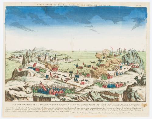 View of the French Descent Towards the Island of Terre Neuve ( Vue de la descente des François à l'Isle de Terre Neuve)