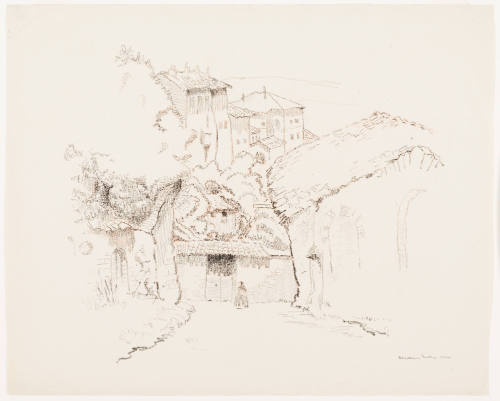 Assisi Streetscape with Lone Figure