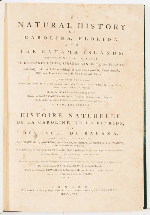 The Natural History of Carolina, Florida, and the Bahama Islands