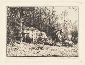 Herd of Cows Coming out of a Woods (Troupeau de vaches sortant d'un bois)