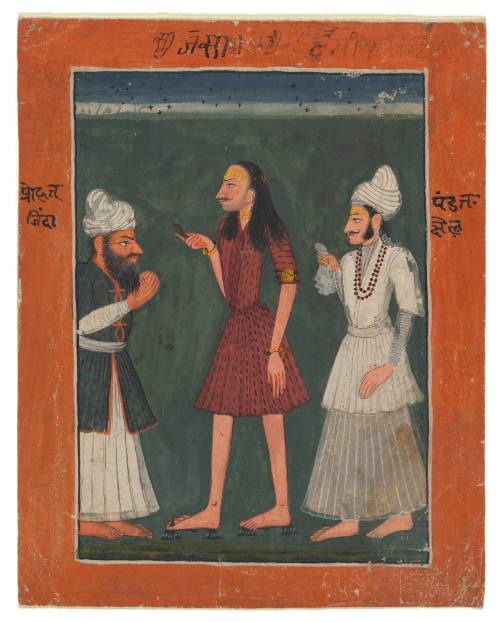 Jai Singh of Kullu with the Priest Jinda and the Pandit Kshela