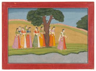 The Gopis Arrive at the Kalindi River to Worship the Goddess Katyayani 