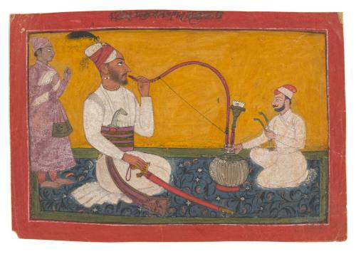 Abhiman Pal of Bhadu Smoking a Hookah