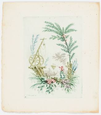 Chinese Arabesque with Fisherman Holding a Net