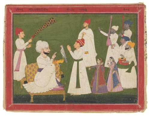 Raja Tedhi Singh of Kullu with Attendants, Visiting Noblemen, Dancers, and Musicians