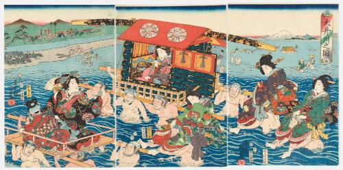 Crossing the Oi River on a Palanquin