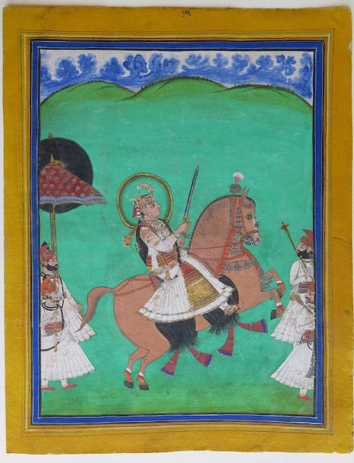 Equestrian Portrait of Maharana Shabhu Singh on his wedding day