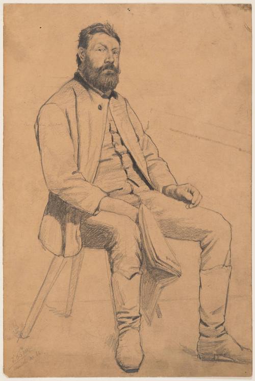 Man Seated on Stool