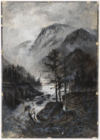 Train Crossing a Bridge over Mountain Stream