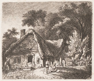 The Peasant Conversing with a Traveler Seated Near the Cottage