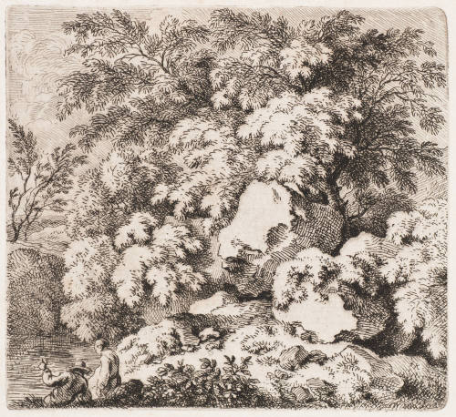 The Village and a Boy at the Water's Edge