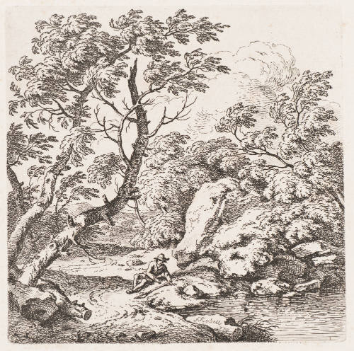 The Traveler Resting Beside a Pond