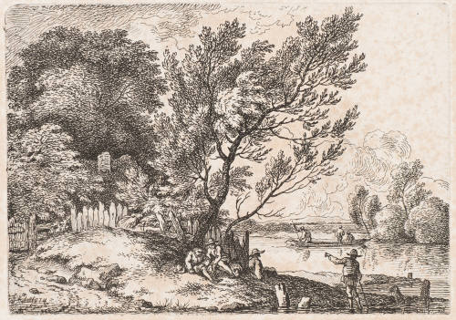 Three Men Seated Beneath Willows