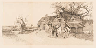 Farm Horses and Barn