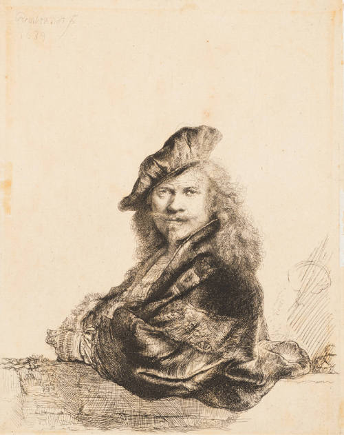 Rembrandt Leaning on a Stone Sill, Half-Length