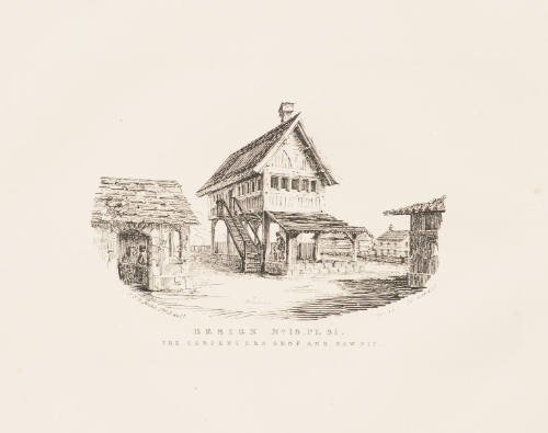 The Carpenter's Shop and Sawpit--Old English--of the Old English Farm Yard