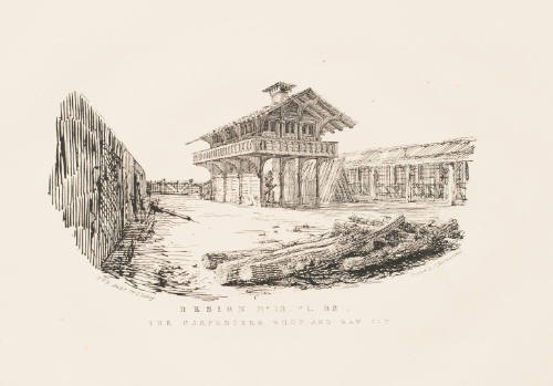 The Carpenter's Shop and Sawpit--Swiss--of the Old English Farm Yard