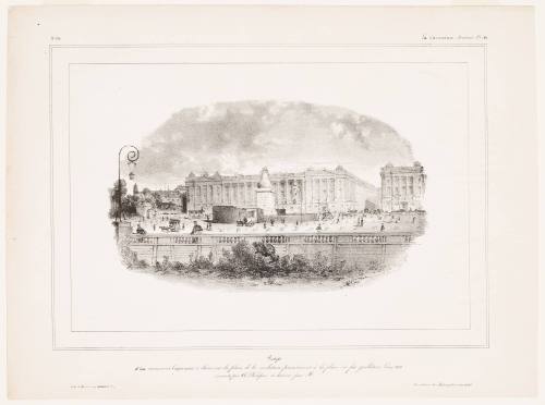 Project. The Expia-Pear (Expiatory) Monument to be Erected on the Place de la Revolution, Precisely on the Spot Where Louis XVI was Guillotined Designed by Ch. Philipon and Drawing by M.... (Project / D'un Monument Expia-Poire a Élever Sur la Place de la Révoltion, Précisement alLa Place Ou Fut Guillotiné Louis XVI., Inventé Par Ch. Philipon, Et Dessieé Par M....)