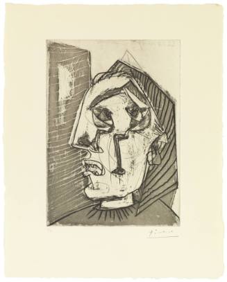 Weeping Woman in Front of Wall