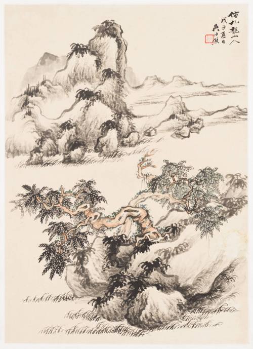 Landscape in the Style of Jiulong Sanren (Wang Fu)
