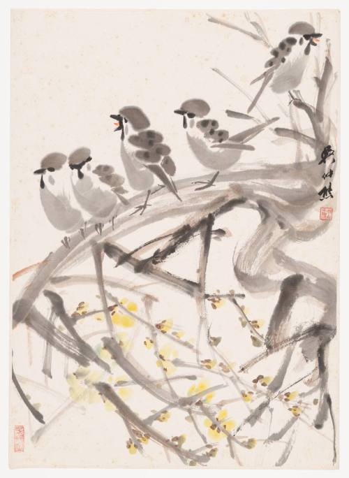 Five Chirping Sparrows