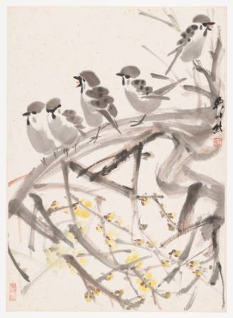 Five Chirping Sparrows