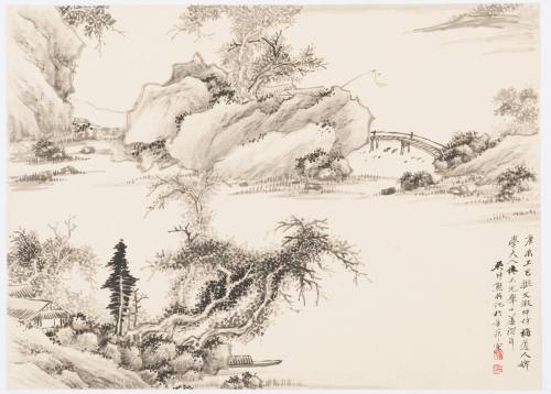 Landscape in the Style of Wen Zhengming and Wu Zhen