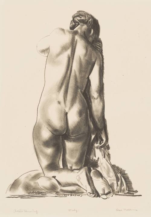 Nude Study, Woman Kneeling on a Pillow