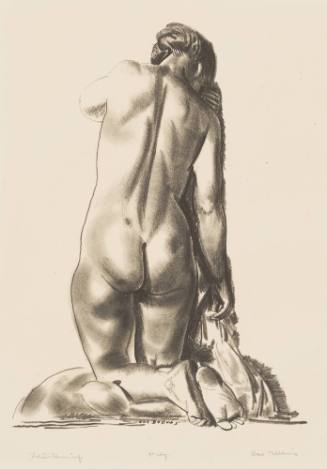 Nude Study, Woman Kneeling on a Pillow
