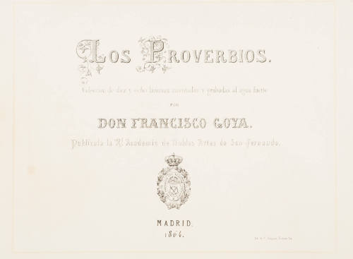 Title Page to Los Proverbios