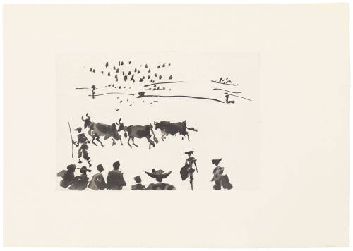 Oxen Leading from the Ring a Bull Which Will Not Fight (Los Cabestros Retiran al Toro Manso)