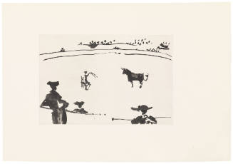 Challenging the Bull with Banderillas While Seated (Citando al Toro a Banderillas Sentado en una Silla)