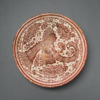Plate with Stylized Image of a Long-necked Bird