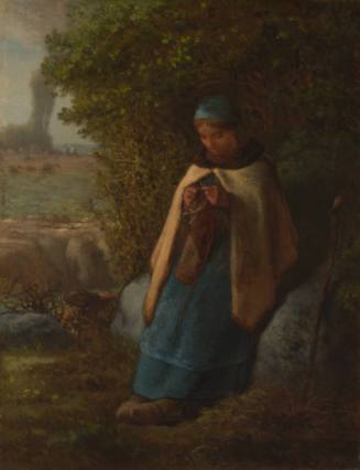 Shepherdess Seated on a Rock (The Knitter)