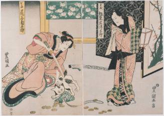 Bandō Mitsugorō III as Kisazō and Onoe Kikugorō III as O-Komo