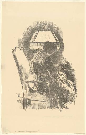 Mrs. Hassam, Knitting (Large)