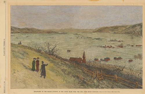 Devestated by the Flood-Junction of the Little Miami with the Ohio from Mount Tusculum from Harper's Weekly