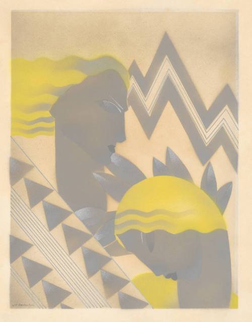 Two Figures with Yellow Hair