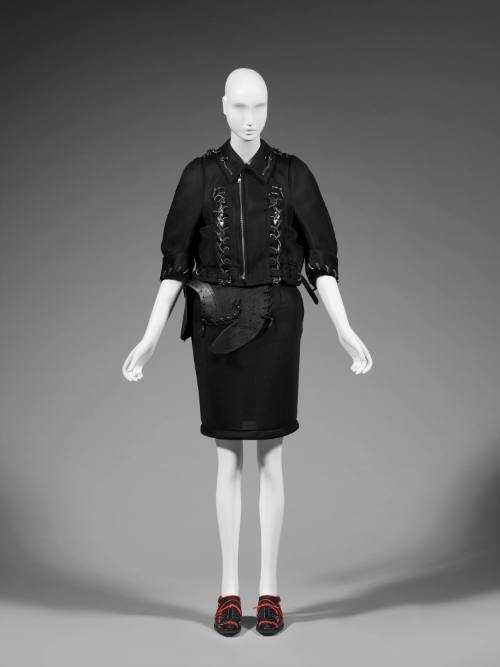 Ensemble: Jacket, Skirt, and Shoes