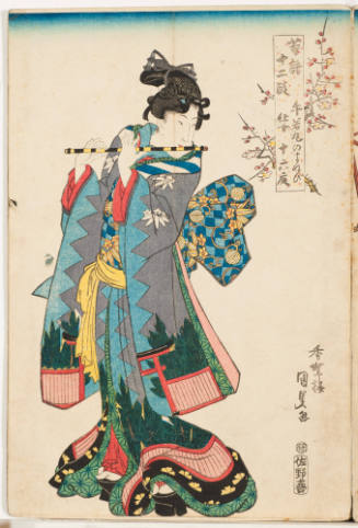 The Maidservant Izayoi imitating Ushiwakamaru